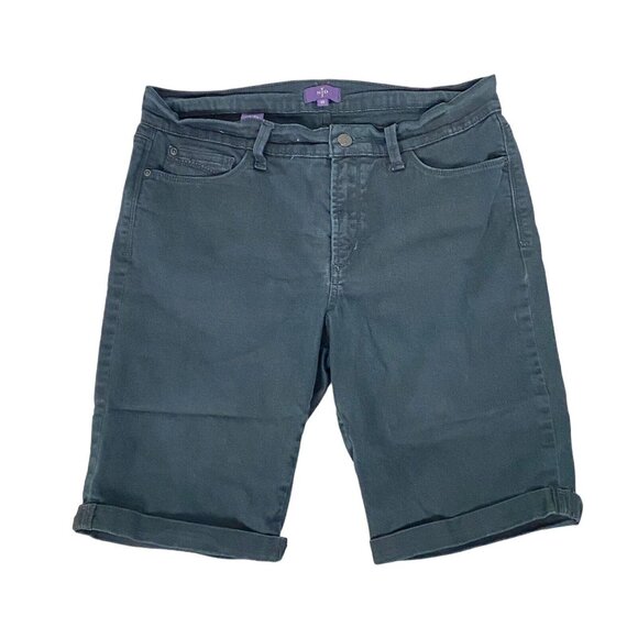 NYDJ Women Bermuda Cuff Legs Shorts Sz 10 Black Casual Outdoors Active Walk 24-3 - Picture 1 of 9